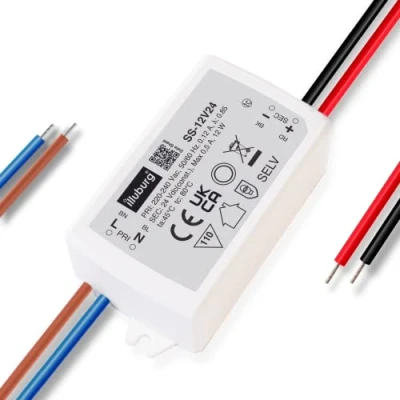 Afbeelding van illuburg Led transformator, 24 V, 12 W, flikkervrij, voor lamp, ledstrip, voeding, driver power supply