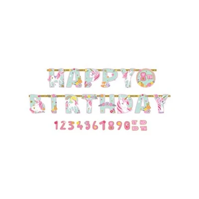 Afbeelding van Magical Unicorn Eenhoorn Leeftijds letterslinger 320cm