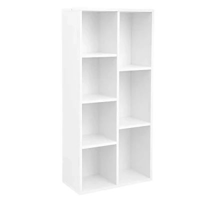 Afbeelding van VASAGLE Boekenkast, Boekenplank, Opbergmeubel met 7 open vakken, voor Woonkamer, Slaapkamer, Kantoor, Scheidingswand, 50 x 24 106 cm, Wit LBC27WT