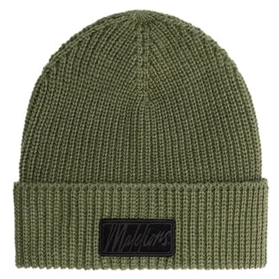 Afbeelding van Malelions Ribbed Logo Muts Heren Green Groen Mutsen