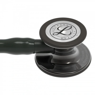 Afbeelding van 3M Littmann Cardiology IV diagnostische stethoscoop, zwarte slang, glanzende smoke editie, basis en lier, 69 cm, 6232