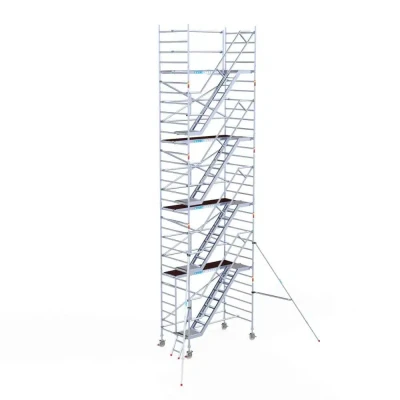 Afbeelding van Pro. alu trappentoren carbondeck 1.35x2.50x10.20m werkhoogte