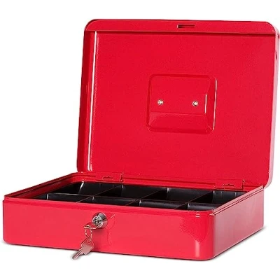 Image de Caissettes à monnaies maul, rouge, dimensions: (l)300 x (p)245 (h)90 mm, en acier laqué, serrure e 5611425