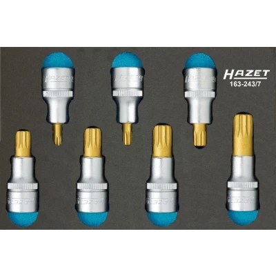 Afbeelding van HAZET 163 243/7 Doppenset 7 XZN, Safety Insert System Vierkant