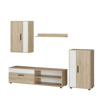 Afbeelding van Vicco Wandmeubel Berno, Sonoma/Wit, Set van 4