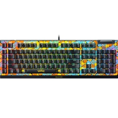 Afbeelding van Razer BlackWidow V4 X Pokémon Edition mechanisch gaming toetsenbord Chroma RGB mechanische schakelaars groen 6 speciale macrotoetsen dubbele capsule ABS QWERTY US