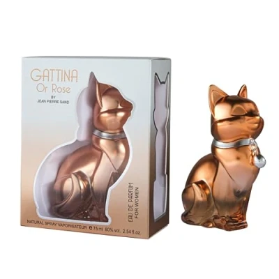 Afbeelding van Jean Pierre Sand Gattina Rose Eau de Parfum 75 ml Damesgeur in verzamelfles, ideaal als cadeau kattenfles