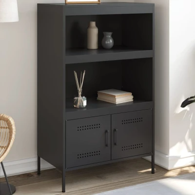 Afbeelding van Hoge kast 68x39x113 cm staal zwart