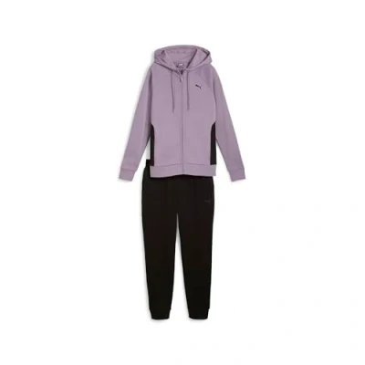 Afbeelding van Puma Classic Hooded Tracksuit SET Trainingspak, Dames, Maat: XS, Pale plum