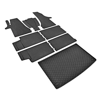 Afbeelding van Z4L kofferbakmat voor VW T6 Transporter/Caravelle 8/9 zitplaatsen 2015 2019 Rubberen vloermatten en L1