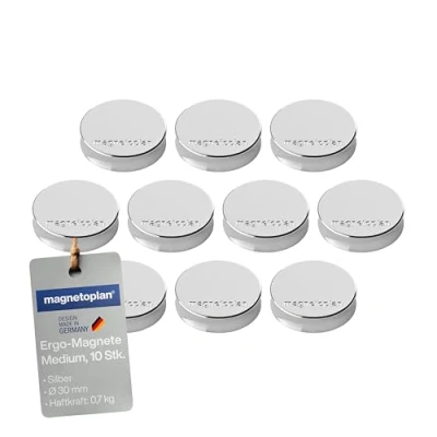 Image de magnetoplan Aimants Ergo &quot;moyen&quot; , argent