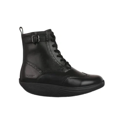 Afbeelding van MBT Winka Boot Nappa dameslaarzen anatomisch comfortabel wandelen comfortabele fysiologische schoenen met schommelzool casual veterlaarzen, zwart.