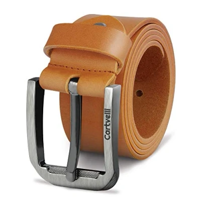 Afbeelding van Cartvelli Premium leren riem voor heren, gemaakt in Duitsland, met geschenkdoos, echt lederen riem, 40 mm, Bruine cuero.
