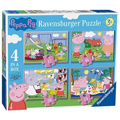 Image de Ravensburger Boîte de 4 puzzles pour enfant à partir 3 ans Peppa Pig 6958 (12, 16, 20, 24 pièces)