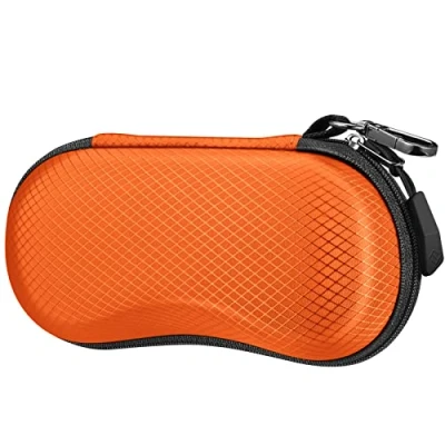 Afbeelding van Fintie Zonnebrillenkoker EVA krasbestendig hard etui met karabijnhaak grote brillenkoker voor mannen en vrouwen outdoor sportbril fietsbril, Oranje