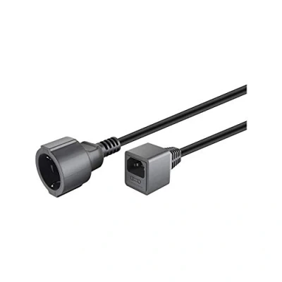 Afbeelding van C14 CEE 7/3 stroomkabel voor UPS/PDU incl. 10A zekering 3x 1,00mm / zwart 0,20 meter