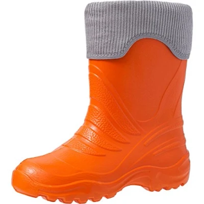 Afbeelding van Ladeheid LA CA FrogWinter Kinder Regenlaarzen Rubber met Binnenschoen EVA Wasbare Oranje/Grijs 26/27