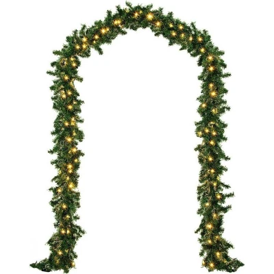 Afbeelding van Nordlandia Guirlande Met verlichting Kerstversiering 500CM Kerstslinger Kerstdecoratie 100 LED Groen Netstroom