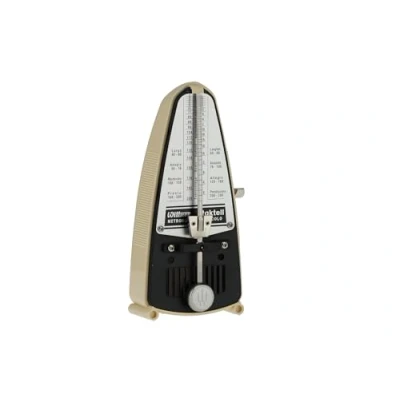 Image de Wittner Métronome Taktell Piccolo Série 830 Boîtier en plastique Sans cloche Ivoire Mécanique à remonter Pas de piles nécessaires Fabriqué Allemagne