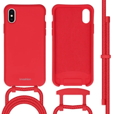 Afbeelding van iMoshion Hoesje Geschikt voor iPhone Xs / X met koord Color Backcover afneembaar Rood