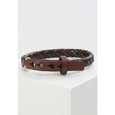 Afbeelding van Fossil Brass Armband, Heren, Maat: One Size, Dunkelbraun