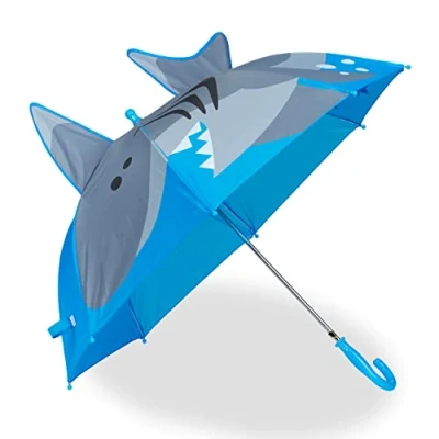 Afbeelding van kinderparaplu haai Ø 78 cm jongens meisjes klein blauw grijs