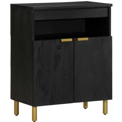 Afbeelding van vidaXL Dressoir 60x33x75 cm bewerkt hout zwart