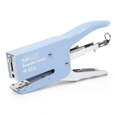 Image de Rapesco 1346 Pince Agrafeuse Classique Porpoise, Capacité de 45 Feuilles, Bleu Pastel
