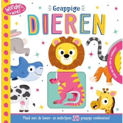 Afbeelding van Uitgeverij rebo schuifboekje wonderwiel grappige dieren