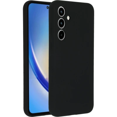 Afbeelding van Accezz Hoesje Geschikt voor Samsung Galaxy A35 Siliconen Liquid Silicone Backcover Zwart