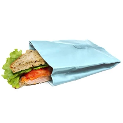 Afbeelding van Nerthus Herbruikbare sandwichtas, pastelblauw, milieuvriendelijk, aanpasbaar, gemakkelijk te reinigen en wasbaar, 10,5 x 14 18,5 cm, Fih 739