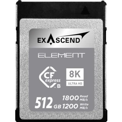 Afbeelding van Exascend ELEMENT, 512 GB, CFexpress Type B, 1800 MB/s, 1200 Zwart, Grijs
