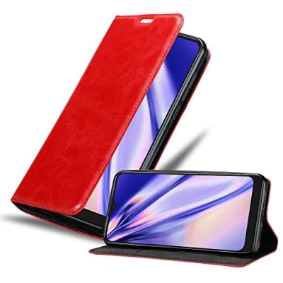 Afbeelding van Cadorabo Hoesje geschikt voor Alcatel 1S 2020 in APPEL ROOD Beschermhoes met magnetische sluiting, standfunctie en kaartvakje Book Case Cover Etui