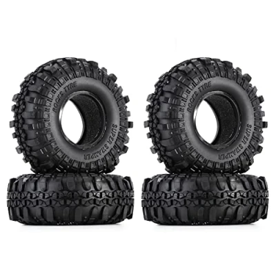 Afbeelding van INJORA 4 stuks 1,9 rubberen banden wiel voor 1:10 RC Rock Crawler Axial SCX10 90046 III AXI03007 Tamiya CC01 D90 D110