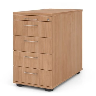 Afbeelding van SIGNA SC50 BS Rolcontainer Hout Walnoot met 4 lades Metalen beugelhandgreep