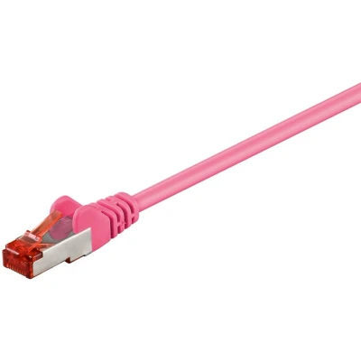 Afbeelding van goobay Netwerkkabel RJ 45 (M) naar 3 m SFTP, PiMF CAT 6 gevormd magenta