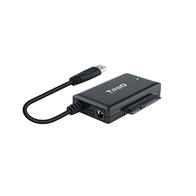 Afbeelding van TOOQ TQHDA 01A USB A naar SATA adapter voor 2,5 inch en 3,5 harde schijven met oplader, zwart