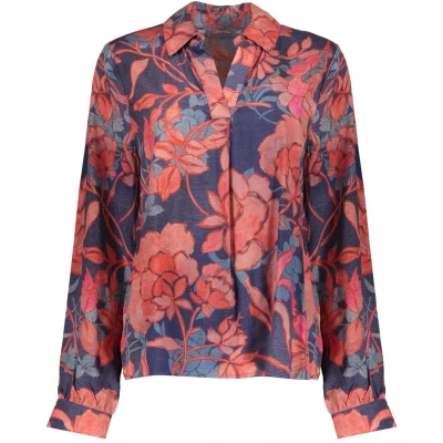 Afbeelding van Geisha Blouse Allover Print Blauw/dessin L