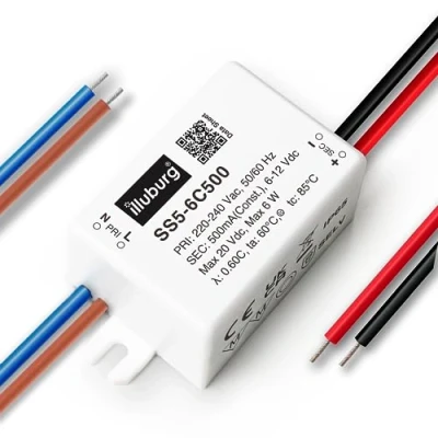 Afbeelding van illuburg led transformator, waterdicht, IP65, 500 mA, constante stroom, 3 W, 6 voeding, driver voeding