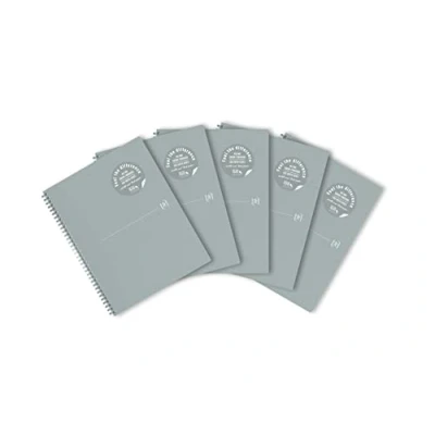 Afbeelding van Oxford Origin spiraalschrift, ft A4+, 140 bladzijden, geruit 5 mm, grijs stuks