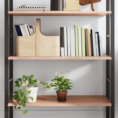 Afbeelding van Wandschap 100x40x2 cm behandeld massief eikenhout lichtbruin