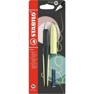 Afbeelding van Vulpen STABILO Flow medium pastel geel blister à 1 stuk