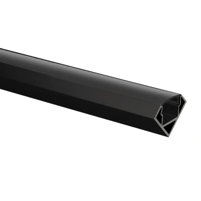 Afbeelding van Yphix Led Strip Profiel Tarenta Zwart Hoek 1m Incl. Zwarte Afdekkap LEDdirect.nl