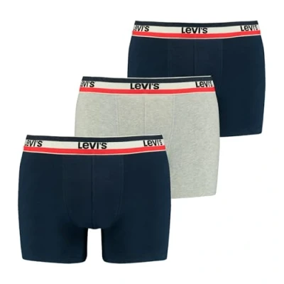 Image de Levi&#039;s Lot de 3 boxers pour homme, Noir/gris, XXL