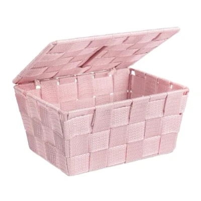 Afbeelding van Wenko Adria Badmand met deksel in roze Badkamermand deksel, polypropyleen, 19 x 10 14 cm,