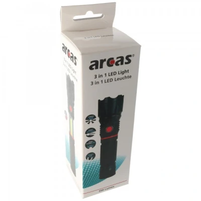 Afbeelding van 3in1 LED lamp in een zwarte aluminium behuizing en extra sterke magneet