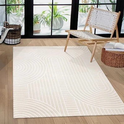 Afbeelding van Paco Home Vloerkleed Woonkamer Laagpolig Eenkleurig Patroon Scandinavisch Geometrisch 120x170 cm