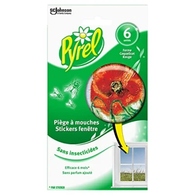 Afbeelding van Pyrel Vliegenval, raamsticker, klaprozenvorm, rood, 6 vallen