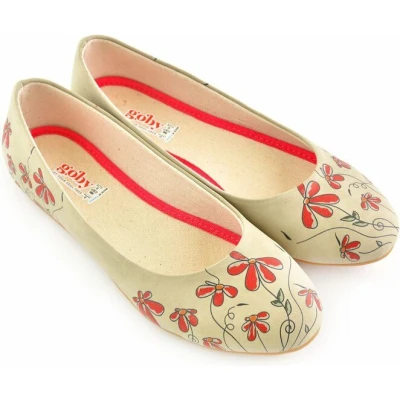 Afbeelding van GOBY Flowers Ballerinas Flats Hoge kwaliteit Handmade Meisjesprint Maat 38