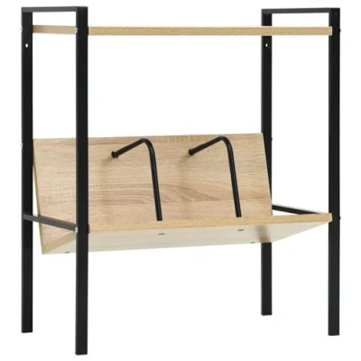 Afbeelding van Boekenkast 2 schappen 52x28x59 cm spaanplaat zwart eikenkleurig
